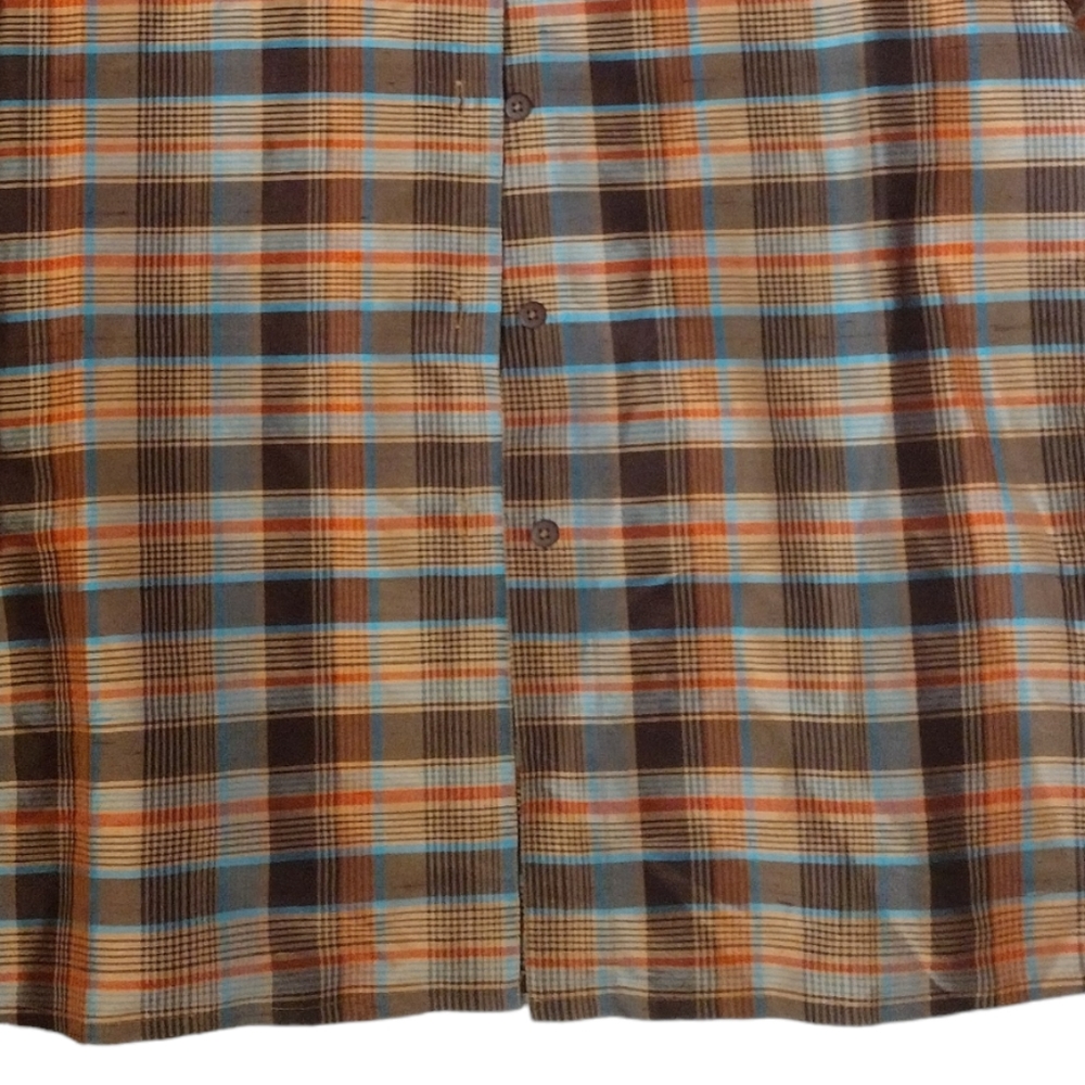 SILK LORE 100% PURE SILK LONG SLEEVE BUTTON DOWN SHIRT SIZE LARGE - Picture 3 of 8